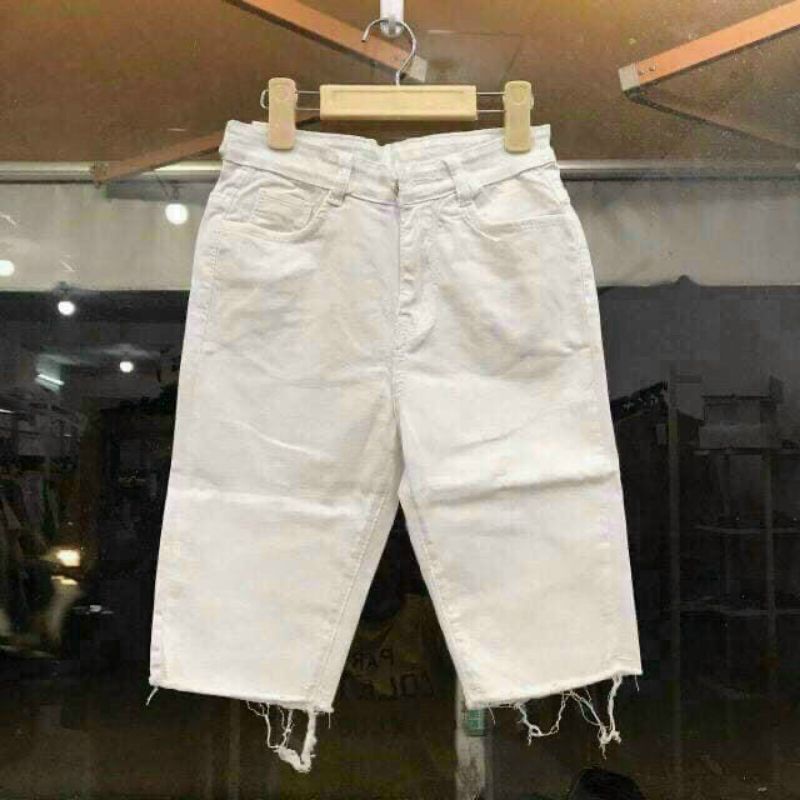 Quần lửng ngố kaki tua rua dáng simfit cực chuẩn.