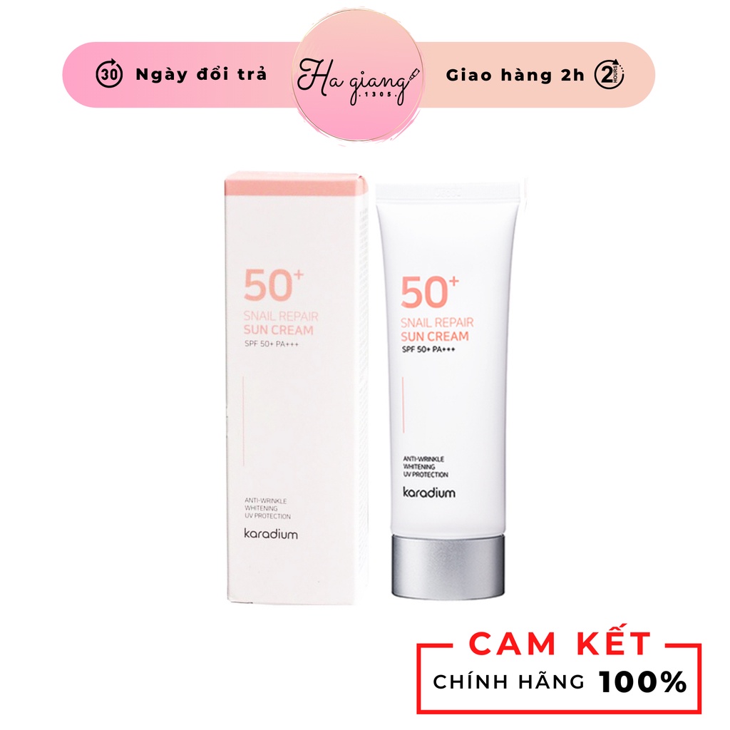 Kem chống nắng Karadium Snail Repair Sun Cream SPF50+ PA+++ Hàn Quốc 70ml