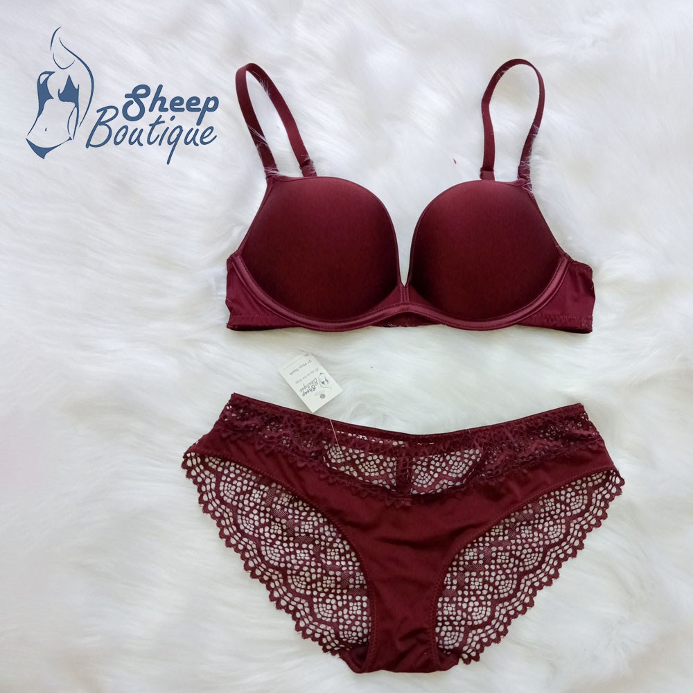 [HOT] Set Đồ Lót, Bộ Đồ Lót Nữ Ren Đỏ Đô Quyền Lực - Sheep Boutique