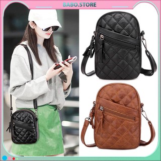 Túi xách nữ đeo chéo chất da pu kẻ caro, túi đeo chéo mini bao tử đựng điện thoại thời trang hàn quốc Babo.store