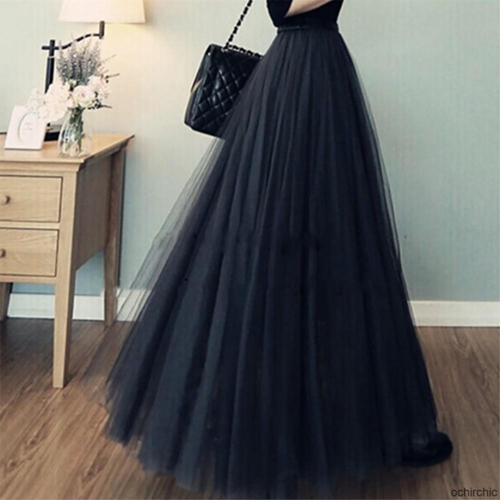 Chân váy dài phối ren lưới xuyên thấu thời trang quyến rũ cho nữ