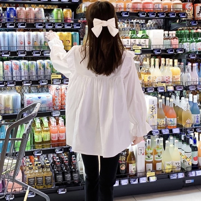 Áo babydoll thiết kế MISS RITA Áo bầu công sở tay dài bèo ngực thiết kế bởi MISS RITA