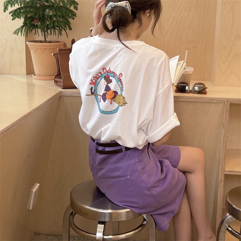 Áo Thun Ngắn Tay In Họa Tiết Hoạt Hình Thời Trang Mùa Hè Cho Nữ