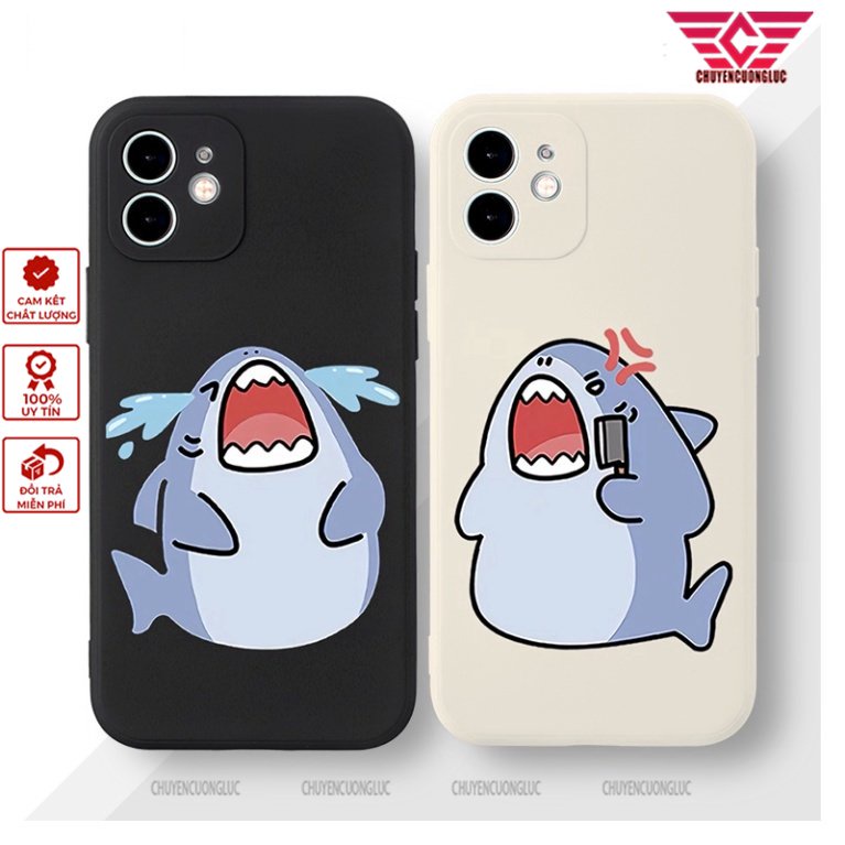 Ốp lưng iphone 7+/8 plus, X, XSMAX, 11, 12, 12, 13 PROMAX CÁ MẬP CUTE