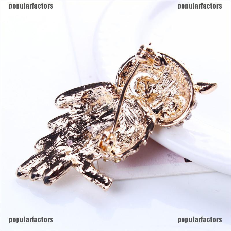 Ghim cài áo hình chim cú đính đá dễ thương