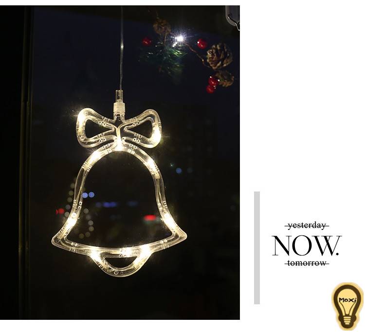 【FLASH SALE] Đèn LED nhiều mẫu NOEL GIÁNG SINH Sử Dụng PIN Có Nút Hít Mặt Kính trang trí DECOR TẾT MOXI.