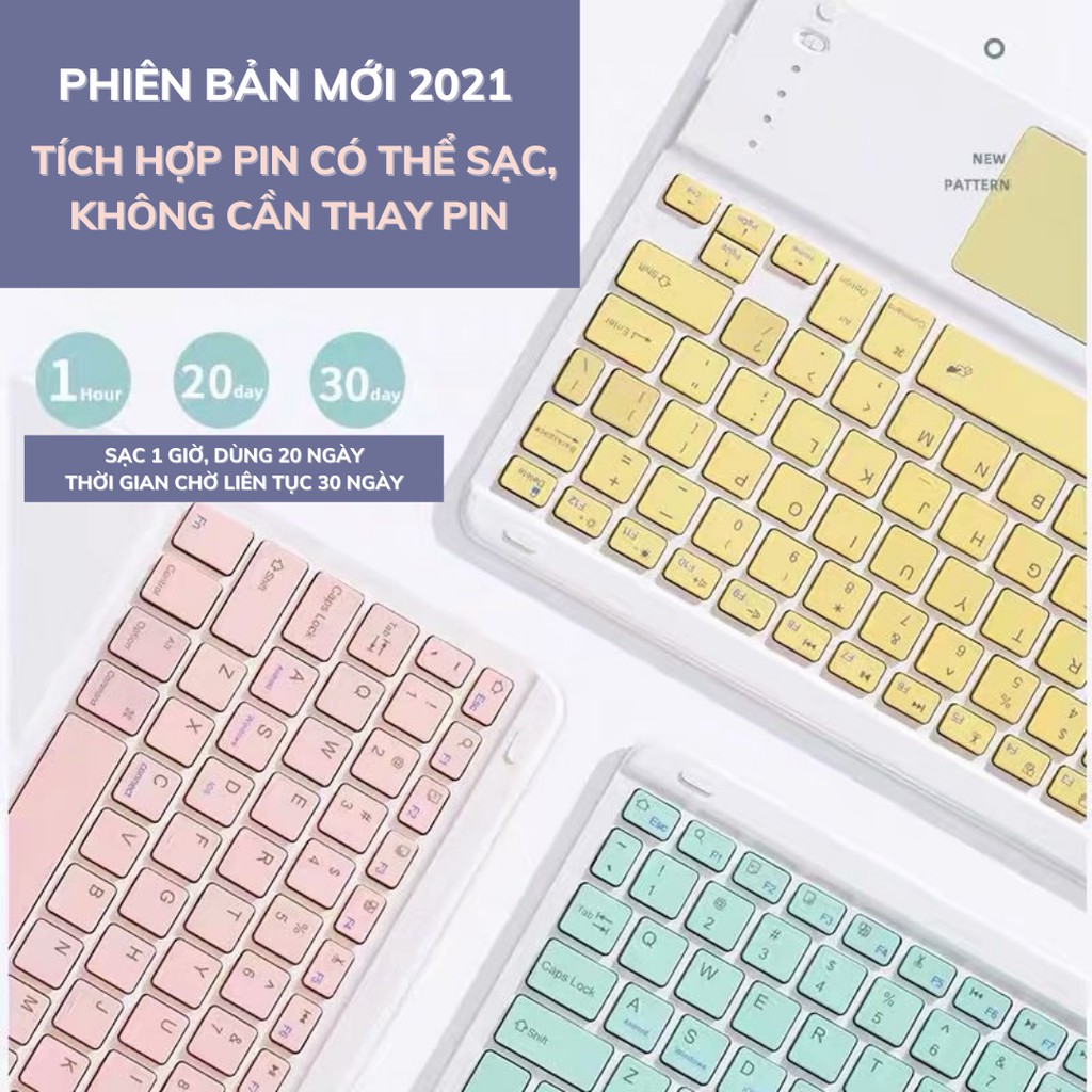 [Trackpad] Bao da bàn phím iPad có Touchpad 3-in-1 tích hợp khay đựng bút, kết nối bluetooth không dây có thể tháo rời | BigBuy360 - bigbuy360.vn