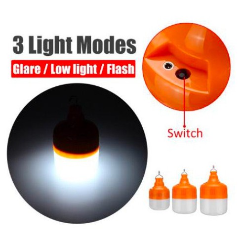 Bóng Đèn Trụ Sạc Tích Điện Led V51 Móc Treo - Sáng Liên Tục 5 đến 10h - Bóng Trụ Led Tích Điện Blub