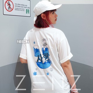 Áo thun tay lỡ unisex oversize ZENZ, áo phông form rộng freesize nam nữ