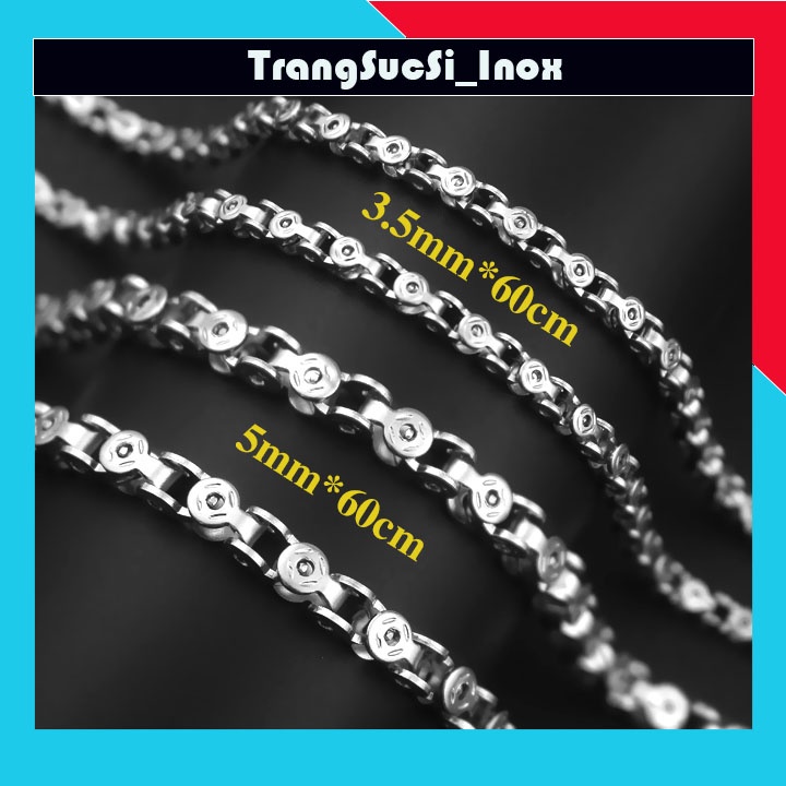 Sỉ Dây chuyền inox kiểu xích chạm họa tiết sáng đẹp không đen - Phù hợp cho cả nam và nữ