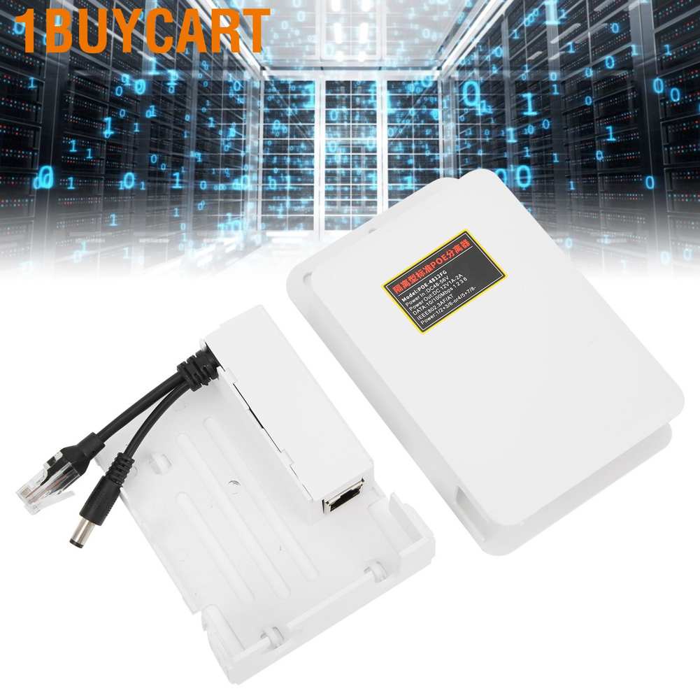 1buycart POE Injector Splitter 48V to 12V Power Supply Module for IP CCTV Camera Monitoring
