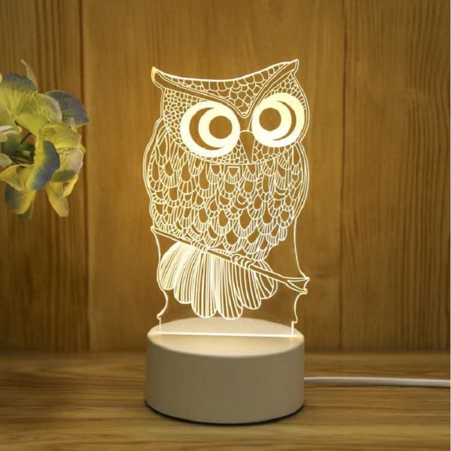Đèn Ngủ 3D Led đẹp để bàn đầu giường thông minh hiện đại hình dễ thương derco phòng ngủ Lamp 3D DALOI STORE