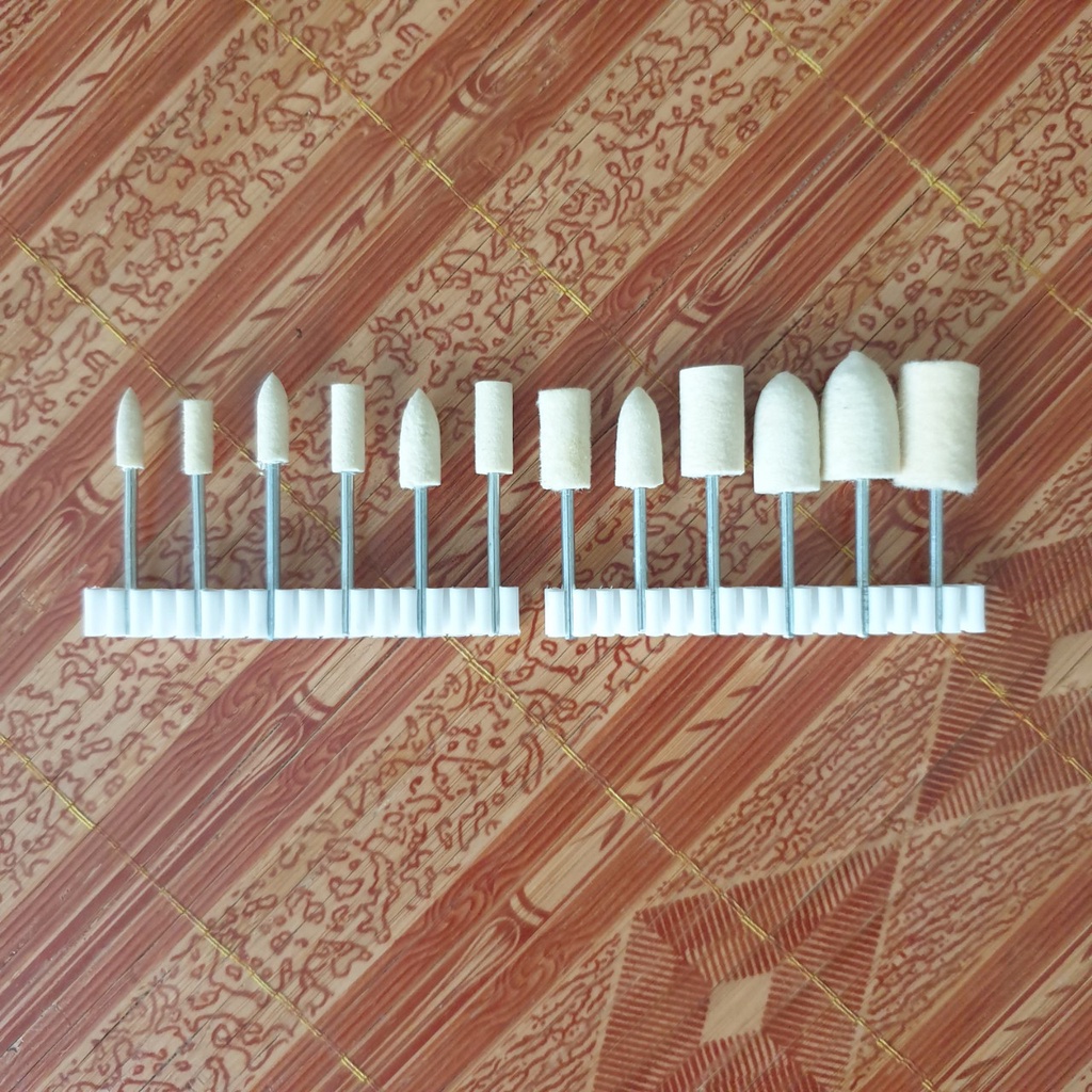 Đầu nỉ đánh bóng Đầu mài đánh bóng bằng len nỉ các kích cỡ 4,5,6,8,10,12 đánh bóng sườn điện thoại cán 2mm hay 3mm
