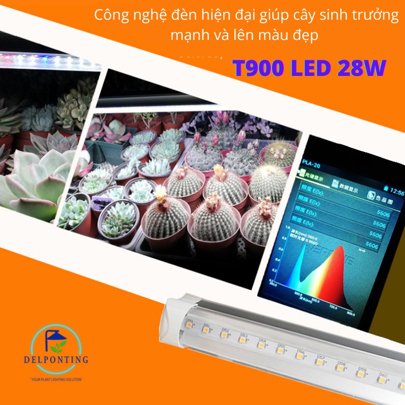 Đèn LED Kích Thích Tăng Trưởng Cho Cây Trồng DELPONTING T900 LED 28WI, Đèn Quang Hợp Trồng Cây Trong Nhà