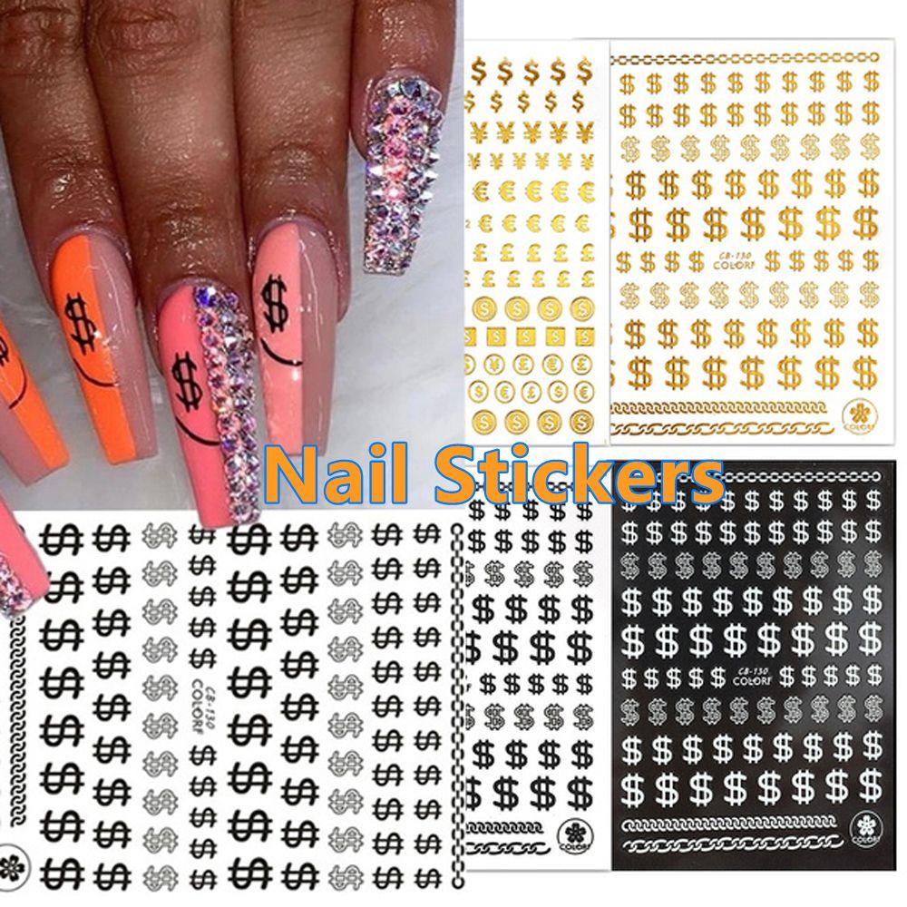OCEANMAP Hình Dán Móng Tay 3D Phong Cách Giàu Sang Tiền