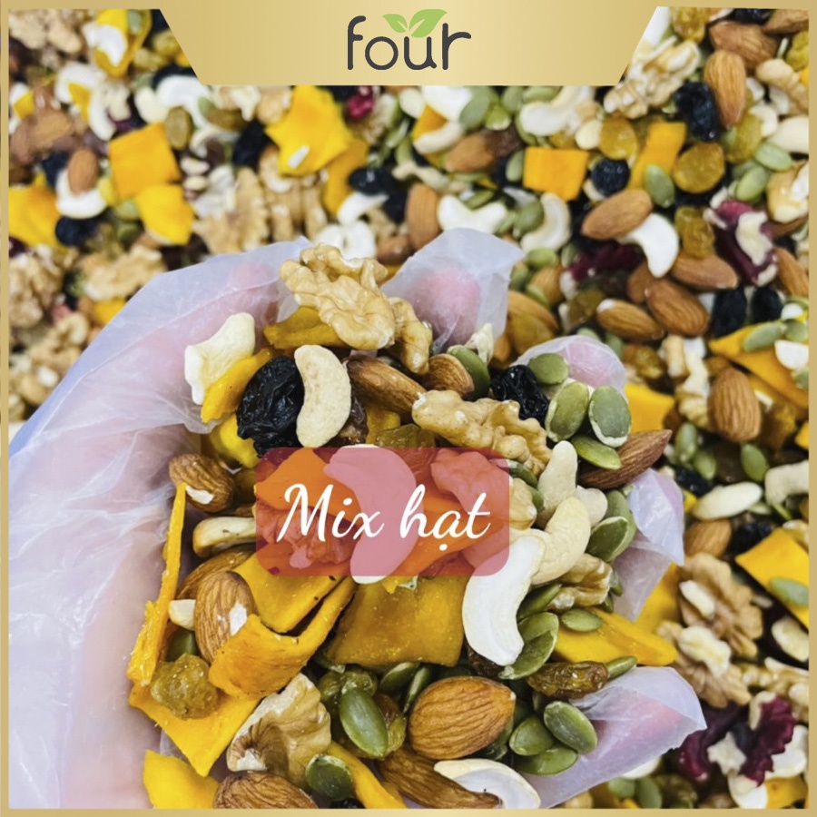 Mix nhiều loại hạt dinh dưỡng (điều, óc chó, hạnh nhân, bí xanh,...) hũ 250g