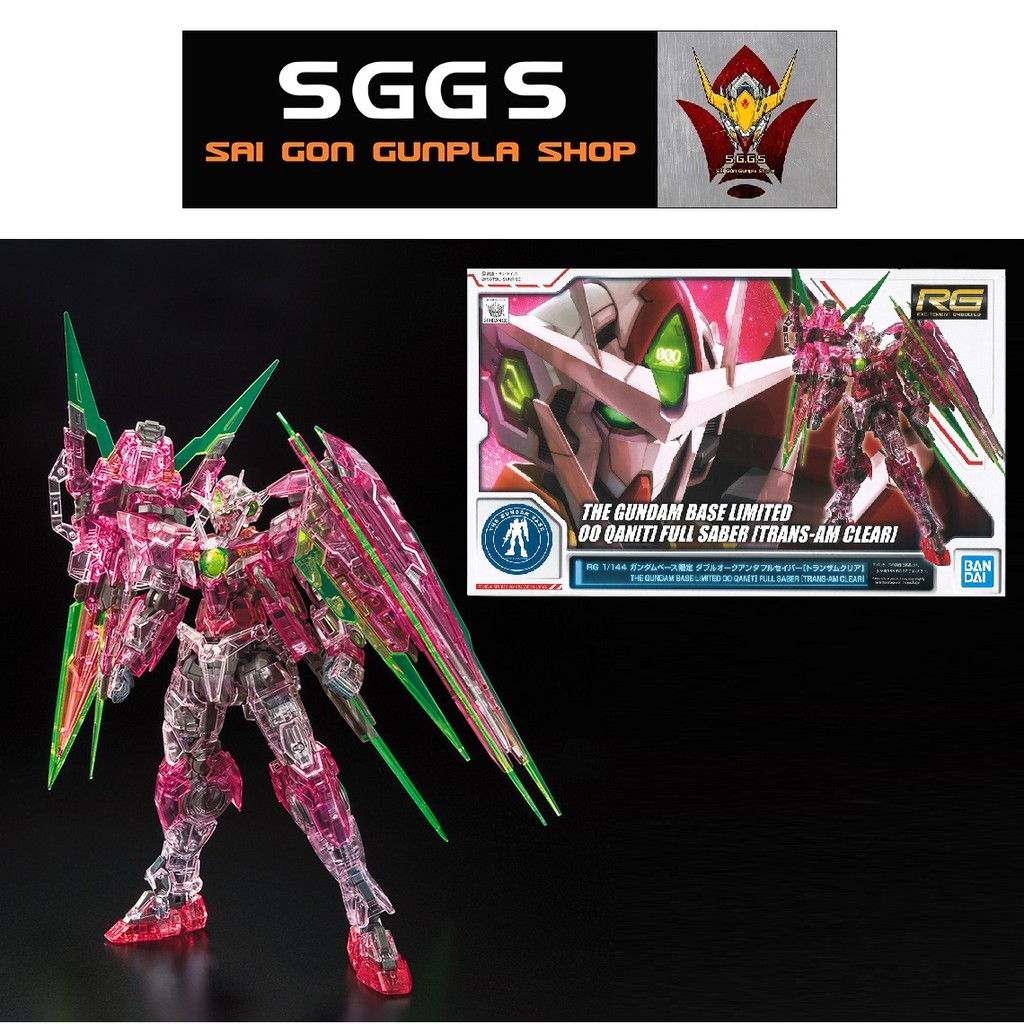 Mô Hình RG QanT Full Saber Trans-Am Clear Color Gundam Base Limited Bandai 1/144 Đồ Chơi Lắp Ráp Anime Nhật