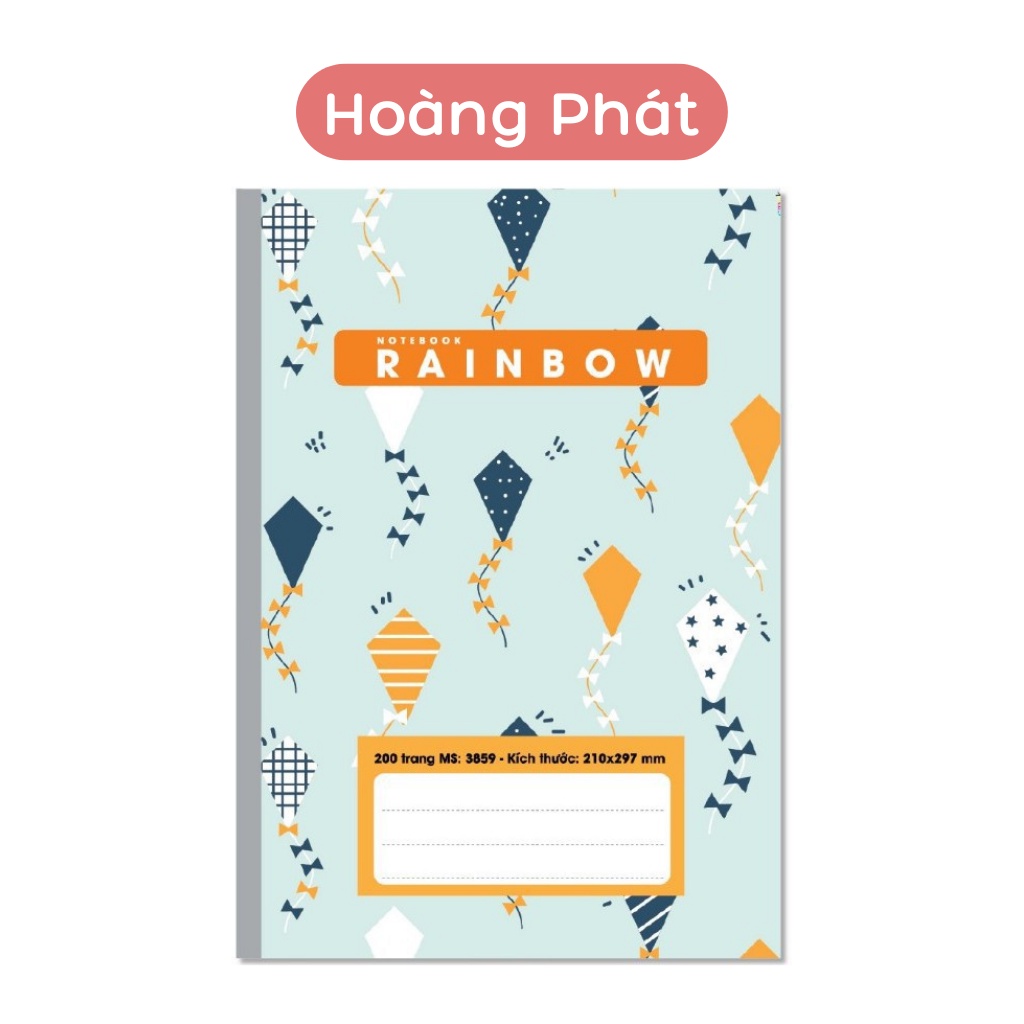 Sổ May Gáy Rainbow A4 Hải Tiến 200 Trang -  Sổ A4 - Sổ Bìa Bồi Hải Tiến Rainbow A4 200tr Hoàng Phát