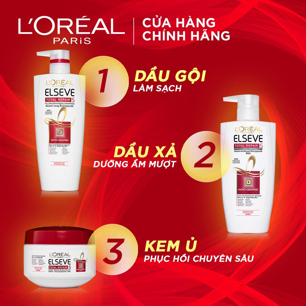 Dầu xả Phục Hồi Tóc L'oreal Paris Elseve Total Repair 5 Repairing Conditioner 165ml / 325ml | BigBuy360 - bigbuy360.vn