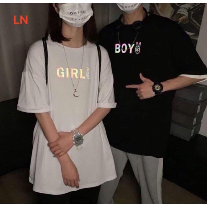 áo đôi phản quang BOY GIRL unisex dáng rộng tay lỡ (giá 1 chiếc)