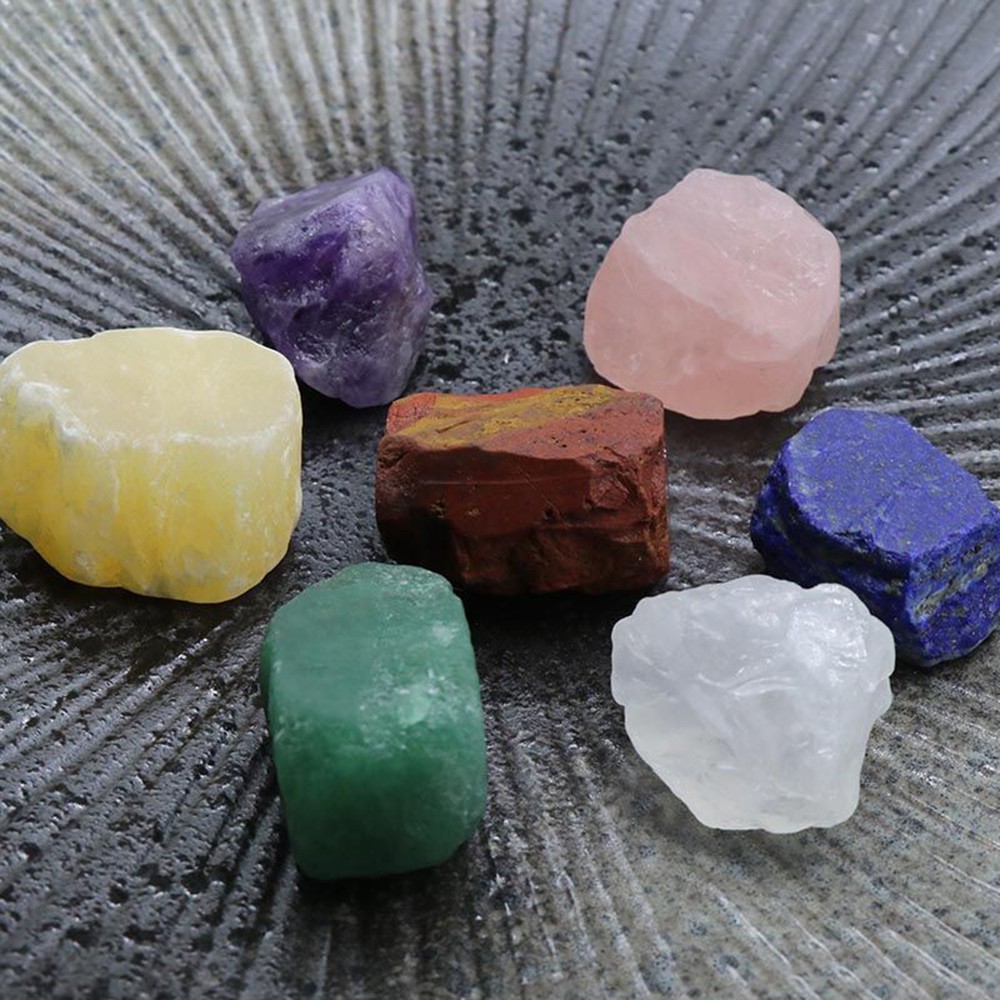 Combo 7 Viên Đá Thô Reiki Thanh Tẩy Chakra Năng Lượng DA3