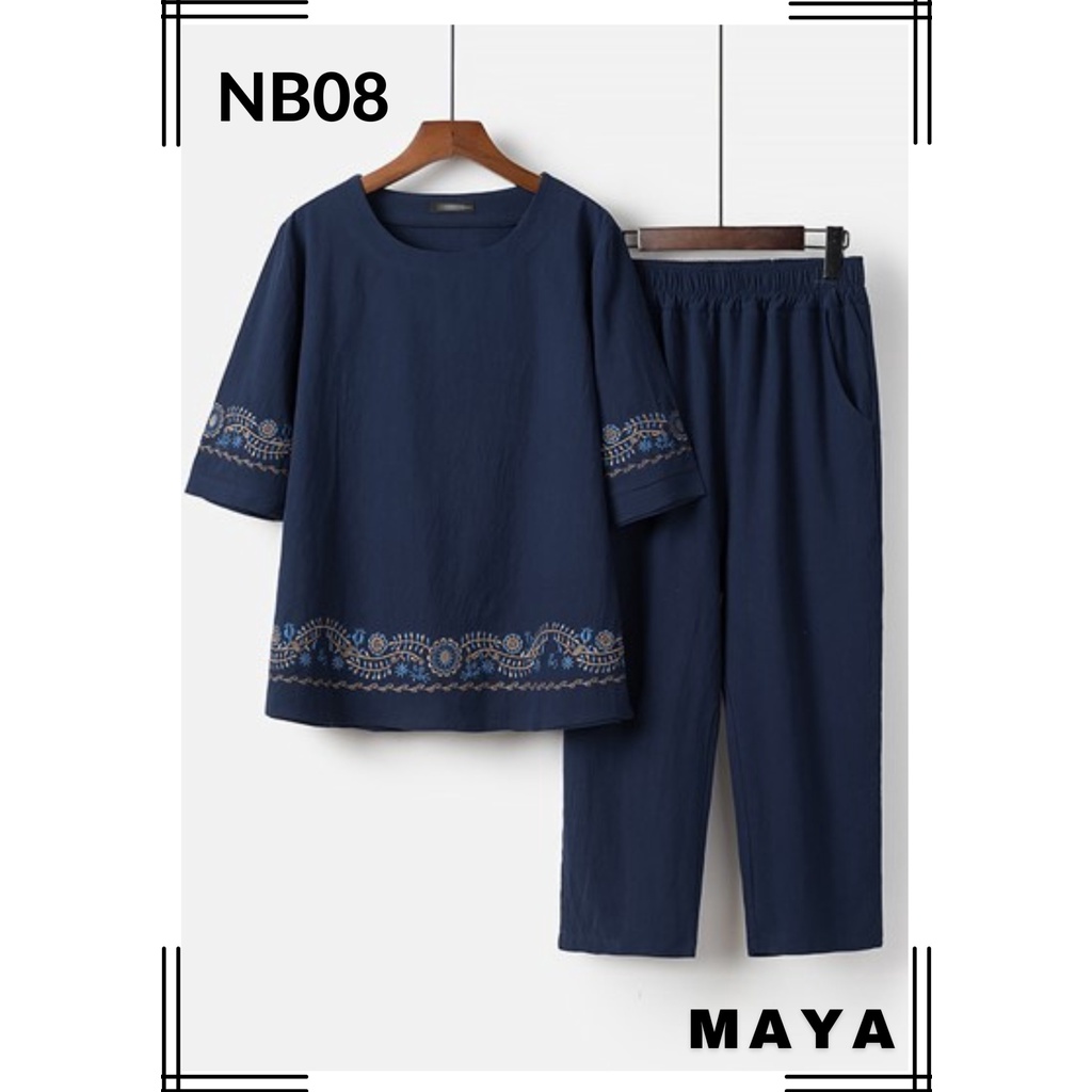 Bộ đồ nữ trung niên C'FAM, Form Rộng Tay Ngắn NB08