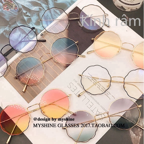 Kính mát gọng tròn tròng nhiều màu sắc lựa chọn
