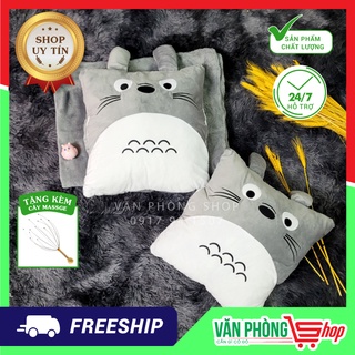 Bộ Mềm Gối Văn Phòng Totoro Vuông - Bộ Chăn Gối Văn Phòng 3 in 1 - Quà Tặng Ý Nghĩa Chăn Gối Văn Phòng