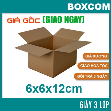 [HCM] - Combo 10 hộp - Size 6x6x12 Thùng Carton, hộp carton đóng hàng