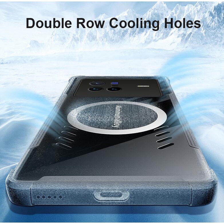 Ốp Điện Thoại Cứng Viền Silicon Mềm Chống Sốc Làm Mát Chơi Game Cho VIVO X80/Pro