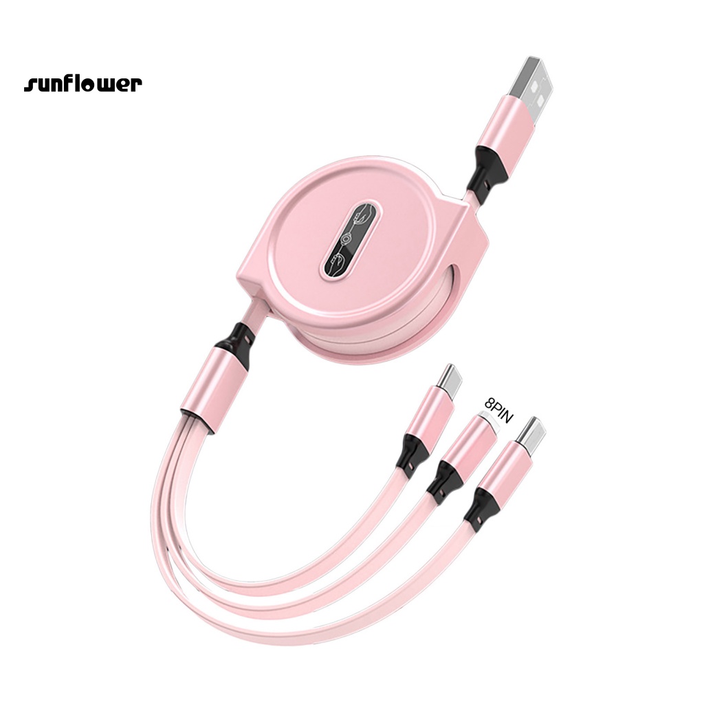 Dây cáp sạc LENOVO ba đầu 8 Pin Micro USB Type-C chất lượng cao