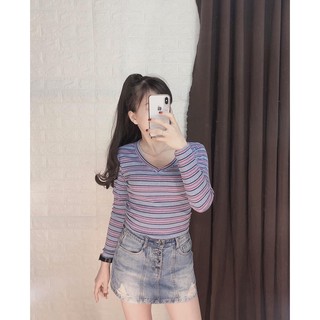 Áo body tay dài cổ tim