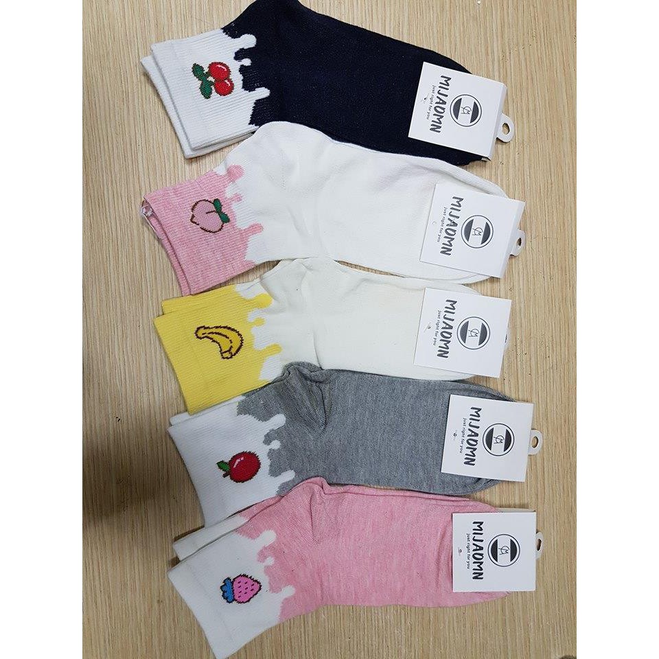 Tất hoa quả cao cổ mới dễ thương