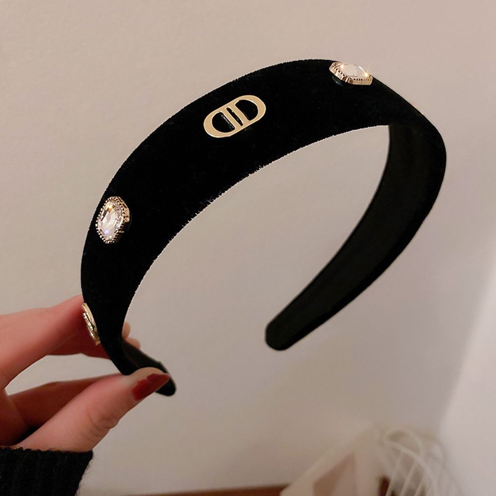 Cài tóc vải nhung họa tiết chữ D phong cách Hàn Quốc dễ thương thời trang thu đông cho nữ