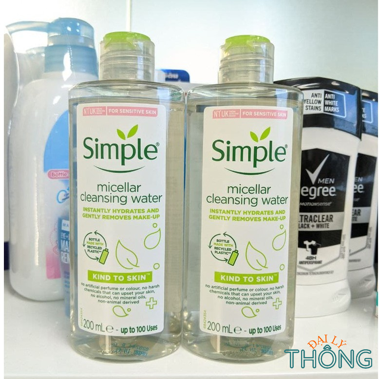 Nước Tẩy Trang Simple Micellar Water 200ml /400ml Nước Cân Bằng Da Simple Facial Toner 200ml - Sữa Rửa Mặt Simple 150ml
