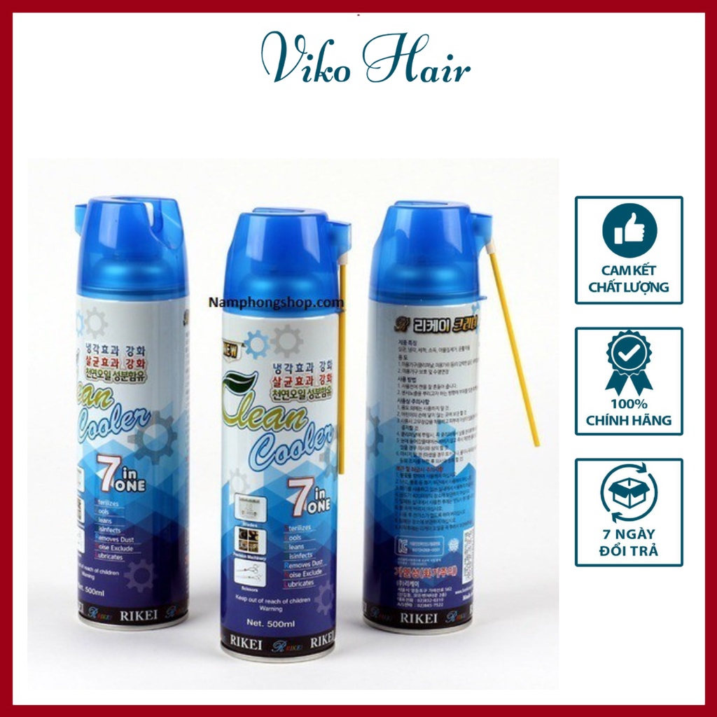 Bình Xịt Làm Mát Và Vệ Sinh Tông Đơ 7 Tác Dụng Thiết Kế Vòi Xịt Dài, Lực Đẩy Mạnh Làm Sạch Bụi Bẩn Tóc Con Dính Dưới Khe
