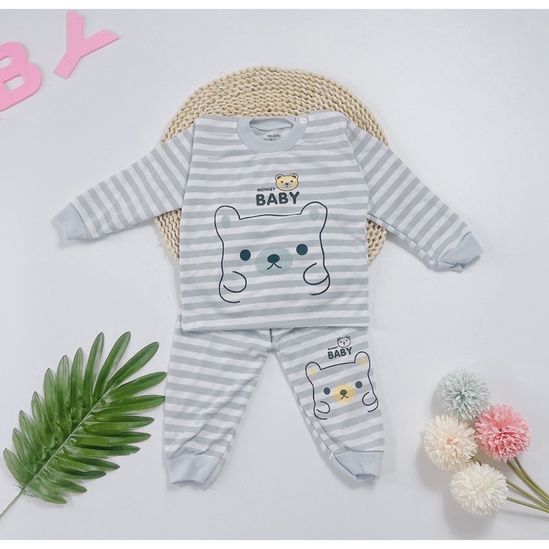 Bộ nỉ kẻ minky mom cho bé