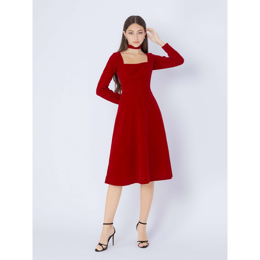 Đầm Nữ Dài Victoria Velvet , Chất Vải Nhung Thoải Mái , WDD000145 ,SOMEHOW