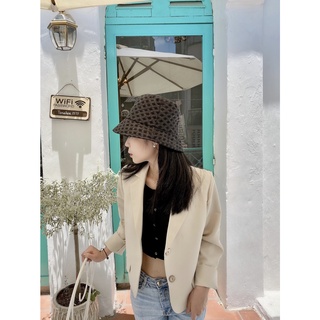 Áo Blazer dáng lửng dài tay màu Sữa S002