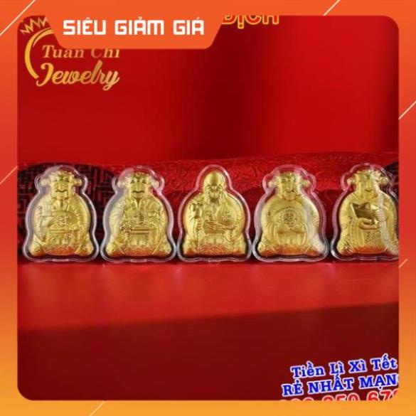 ⚡LOẠI 1⚡Bộ 5 Ông Thần Tài Ngũ Phúc Lâm Môn Vàng 24k Cao Cấp, Quà Tết Sang Trọng Và Đẳng Cấp, Tặng Hộp Nhưng Túi Đỏ Xịn