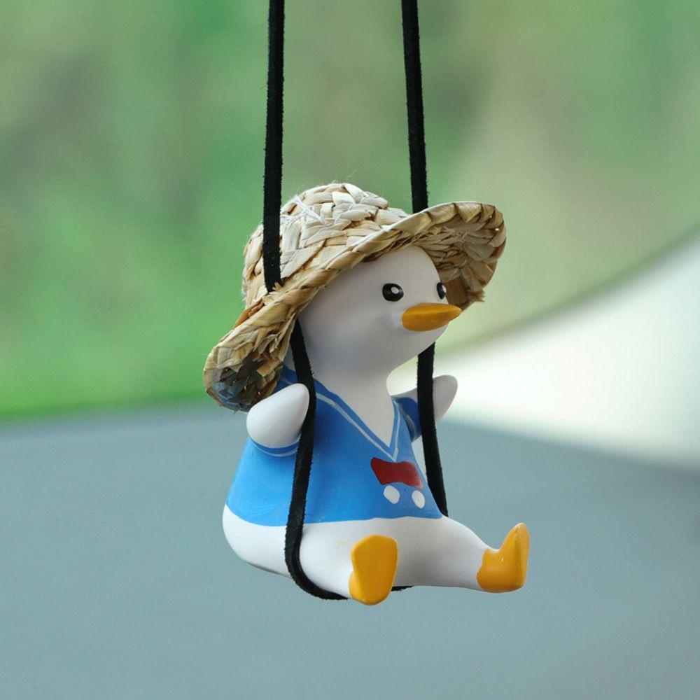 Phụ Kiện Treo Trang Trí Gương Chiếu Hậu Xe Hơi Hình Vịt Xích Đu