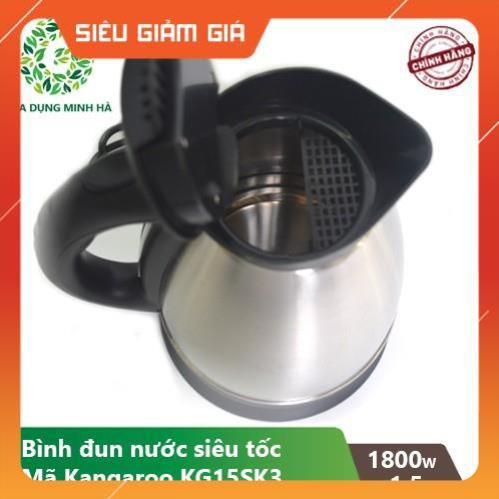 Bình đun siêu tốc Kangaroo 1.5L KG15SK3 bảo hành chính hãng