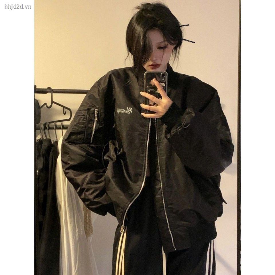 Áo khoác bóng chày in hình bộ xương phong cách Âu Mỹ cá tính thời trang dành cho nữ 2022