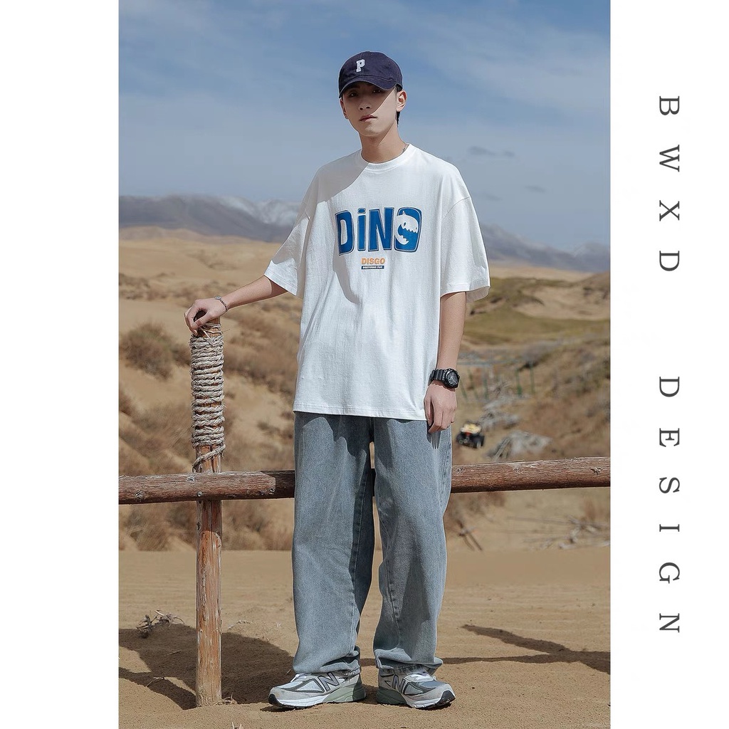 Áo thun Elephant chất cotton nam nữ unisex in hình DINO