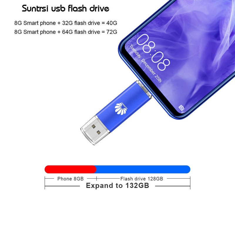HUAWEI Thẻ Nhớ USB otg 256GB 512GB 1TB 2TB otg 3 Trong 1 128GB 8GB16GB 128GB 64GB 32GB Cho Điện Thoại