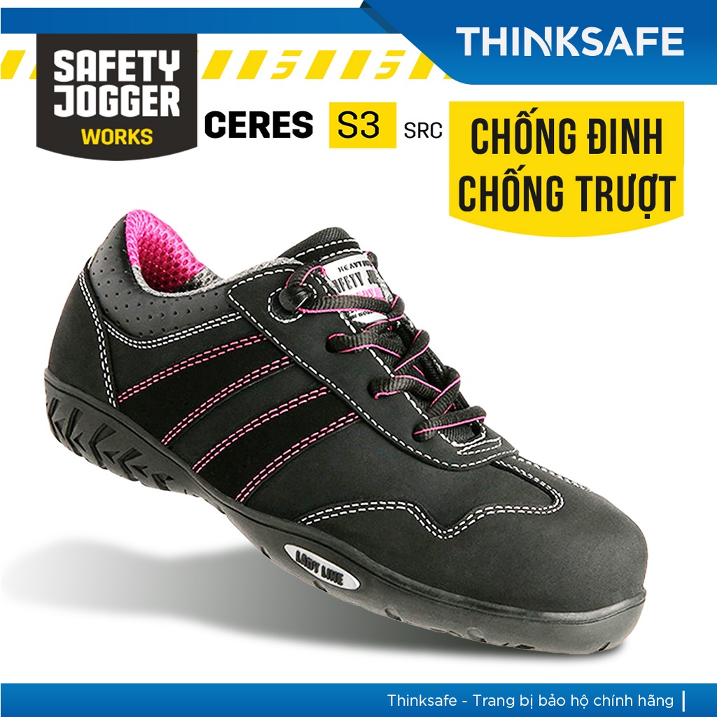 Giày bảo hộ lao động Safety Jogger Ceres S3 da bò, đế chống đinh, chống trượt, chống nước, chống dập ngón - Thinksafe