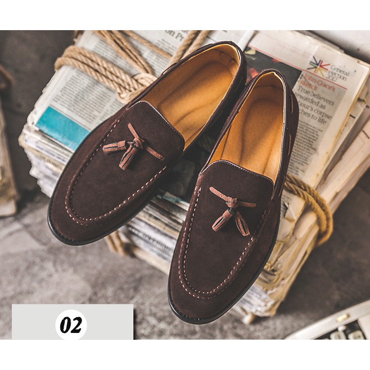 Loafer Tassel nâu (Da lộn)