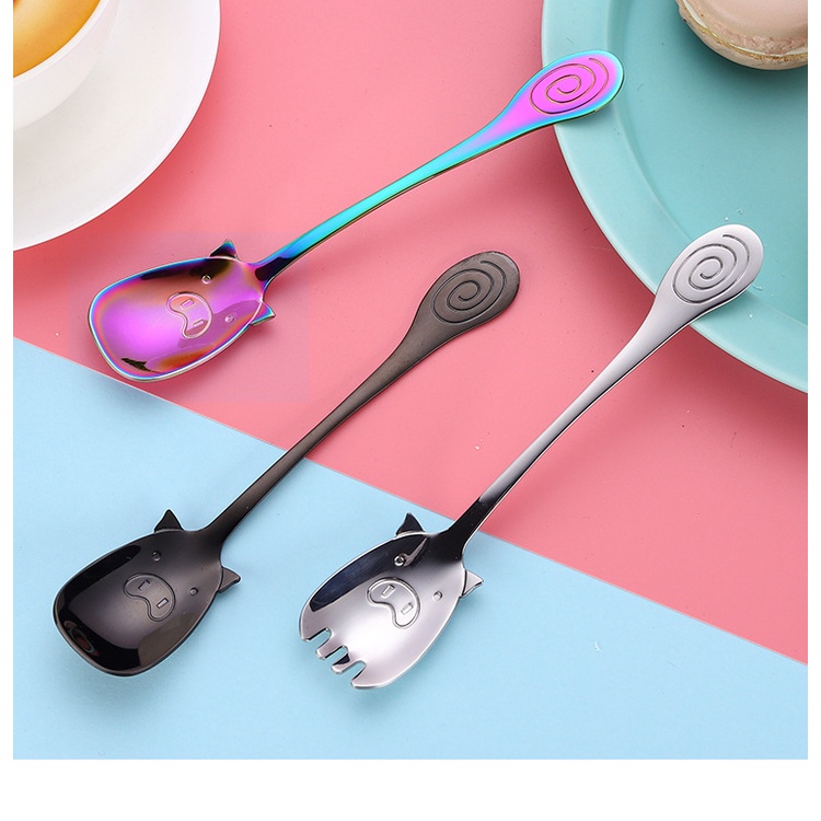 Bộ Dụng Cụ Ăn Uống Bằng Inox 304 Kiểu Hoạt Hình Đáng Yêu Cho Bé