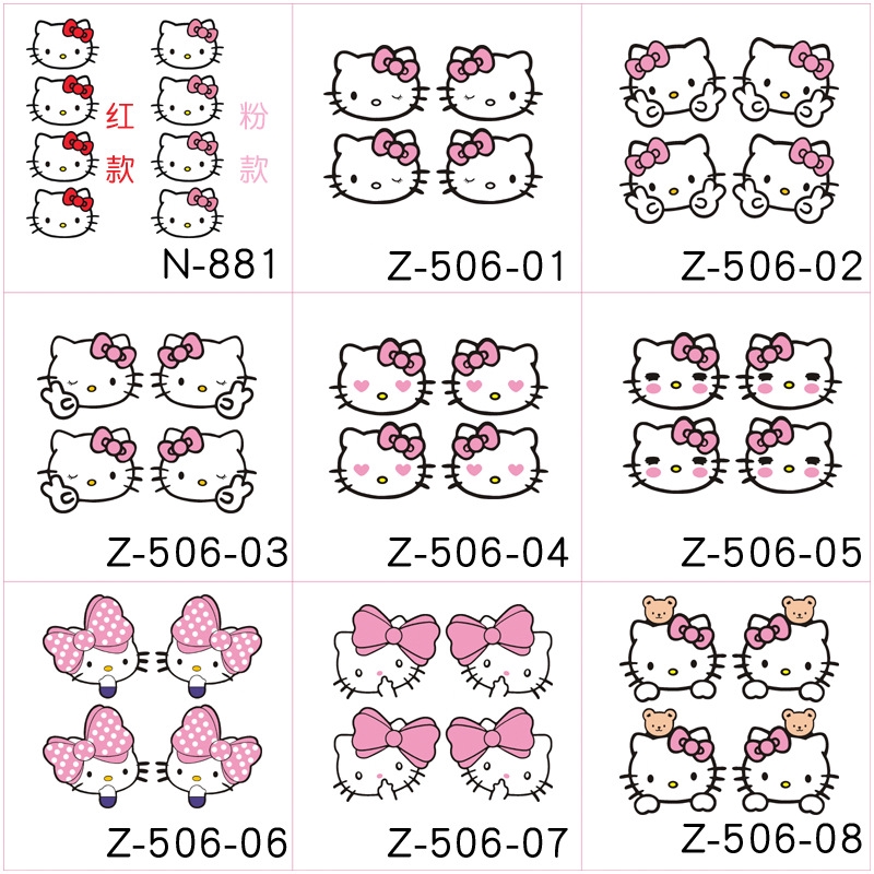 Bộ 4 sticker dán DIY trang trí xe hơi hình mèo hello kitty xinh xắn