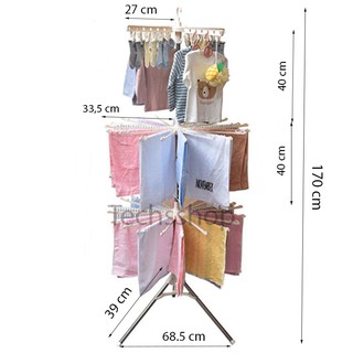 GIÁ PHƠI CÂY PHƠI ĐỒ CHO BÉ XOAY 360 ĐỘ 56 KẸP